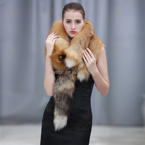 <span class=keywords><strong>Sciarpa</strong></span> e Mantella Invernale in Pelliccia di Volpe Rossa Intera, Scialle Traspirante alla Moda per <span class=keywords><strong>Donna</strong></span> - Product Image 2