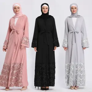 Loriya Gute Qualität Günstige Abaya mit glänzenden Pailletten Maxi kleid