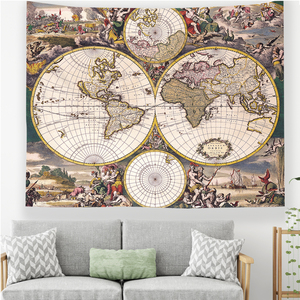 Tapeçaria de pendurar em parede, design exclusivo, bonito, impressão mundo, mapa