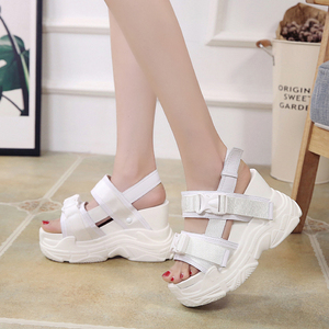 Baskets à talons hauts pour femmes, sandales à semelles compensées 12CM, chaussures confortables, Logo personnalisé, livraison directe, mode, été