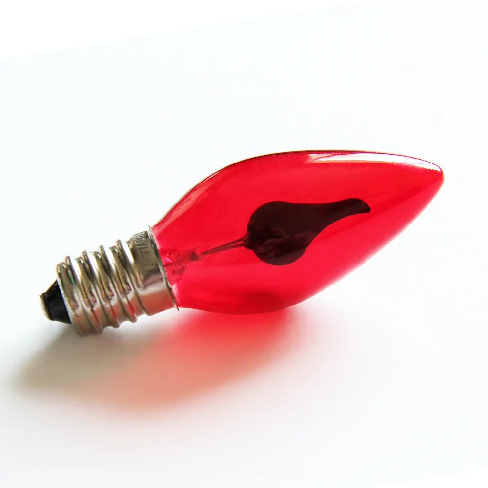 Flicker Flame Bulb C7 3W E12 Red Clear Flickering LED Candle Flame Candle Bulbs Lights For Decoration