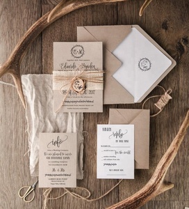 Suite d'invitations de <span class=keywords><strong>mariage</strong></span> rustiques de style traditionnel rose poudré avec enveloppe doublée et cartes de <span class=keywords><strong>remerciement</strong></span> - Product Image 3
