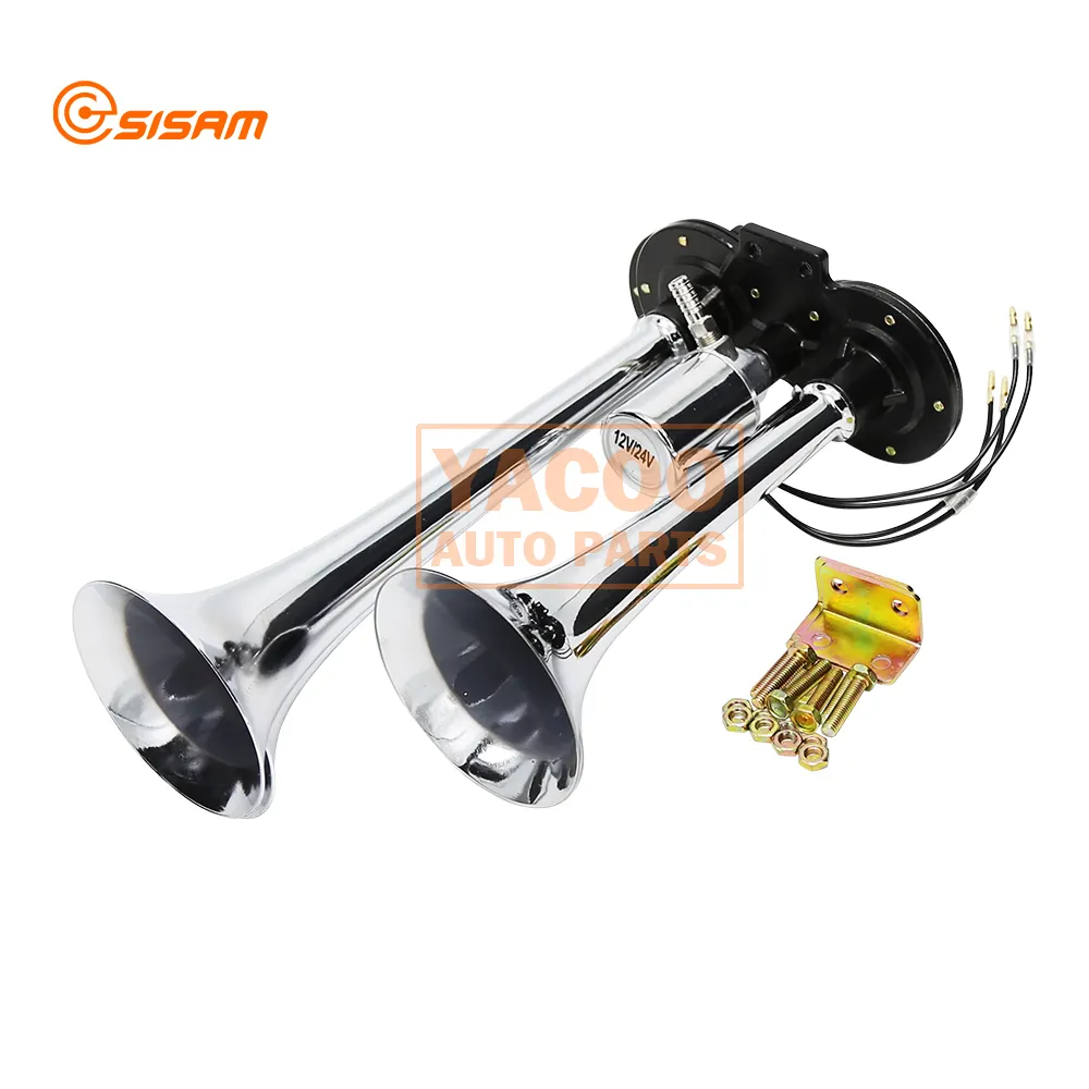 12 v 24 v 2 Trompeten Horn Lautsprecher/Aluminium Lkw Luft Kompressor Horn mit Magnetventil Schalter