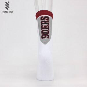 Personalizado malha branco e vermelho algodão lazer esportes basquete meias - Product Image 4