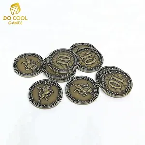 Monedas de metal conmemorativas antiguas con logotipo personalizado para juego de mesa
