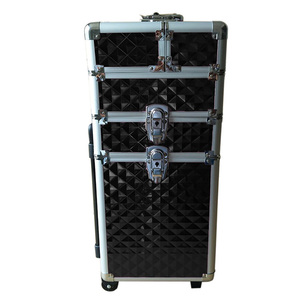 Malette à roulettes 3 en 1, <span class=keywords><strong>valise</strong></span> de beauté en aluminium, mallette à cosmétiques, maquillage de <span class=keywords><strong>coiffure</strong></span> - Product Image 2