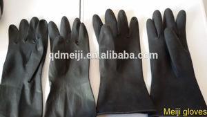 Rubber Gum long unlined gloves household natural latex in rubberwood to clean and kitchen - Product Image 1