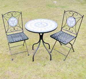 Cadeiras de mesa mosaico ao ar livre casa tendências pátio móveis