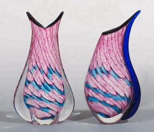 सुरुचिपूर्ण हाथ उड़ा सुंदर रंगीन कांच <span class=keywords><strong>Vases</strong></span> - Product Image 3