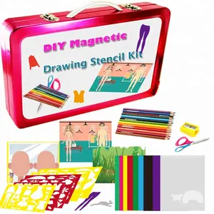kids drawing kit with stencils inside