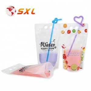 Matt túi đứng lên không thấm nước rõ ràng nhựa <span class=keywords><strong>Ziplock</strong></span> uống túi với rơm - Product Image 5