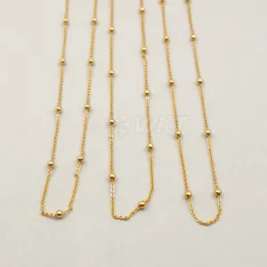 WT-N1058 New Coming Fashion Real Gold Plating Chain Necklace Beads Brass Necklace Chain