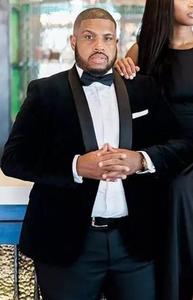 <span class=keywords><strong>Veste</strong></span> de soirée en <span class=keywords><strong>velours</strong></span> côtelé noir pour hommes, Tuxedos, châle, coupe classique, un bouton, 3 tailles - Product Image 5