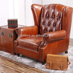 Antique géorgienne Regency pleine en cuir Chesterfield Wing retour fauteuil - Product Image 1