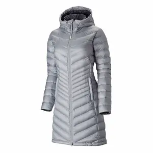 RYH705 Fashion long polyester hooded padded jacket coat for women