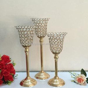 LDJ1087 Gold Cyrtstal Centerpiece Vase Candlestick Candle Holder for Wedding <strong>Table</strong> <strong>Top</strong> <strong>Decoration</strong> - Product Image 6