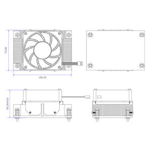 LGA2011 Chip pendingin Cpu komputer industri sempit penyerap panas Tembaga LED - Product Image 3