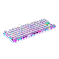 K87S Keyboard Gaming, Papan Ketik Komputer Mekanik 87 Tombol, Keyboard Gaming Rgb Backlit Berkabel