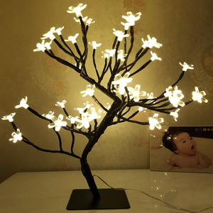 Waterproof USB Cherry Plum Blossom Branch LED Lamp 24/36/48 leds Greeting Tree Lights For Home Holiday Lighting Christmas