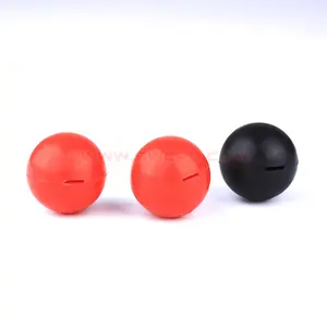 Bon prix usine Oem Odm personnalisé petite boule en caoutchouc de Silicone solide noir dur avec trou