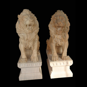 Al aire libre tamaño blanco par piedra rugiendo caminar <span class=keywords><strong>León</strong></span> estatua - Product Image 2