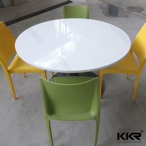 Polished White <strong>Used</strong> <strong>Restaurant</strong> <strong>Table</strong> and Chair for Sale