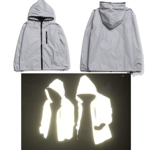 カスタムハイビスプレーンブラックリフレクティブウィンドブレーカーリフレクターコートジャケットアパレル、メッシュクロス付きアウトドアサイクリングセーフティスポーツ用 - Product Image 3