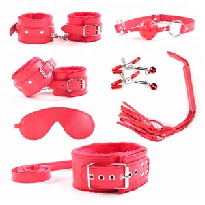 Érotique Positionnement Bandage 7 pcs/ensemble Faux En Cuir Fétiche Retenue Bondage Kit Fouets Menottes Collier - Product Image 4