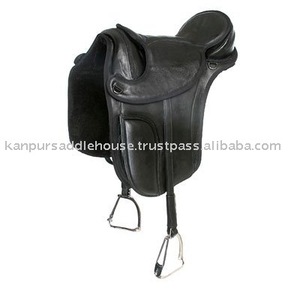 Sillín de carrera sin árboles de cuero genuino multiusos estilo inglés - Product Image 2