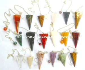 Agate Cône à 6 facettes Feng Shui Love Sculpté Décoration intérieure Pendules - Product Image 1