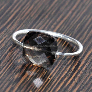 Gemstone Smoky Quartz 925 Anillos de plata esterlina Royal Party Wear Diseñador Anillo de plata Anillo de moda para boda, aniversario. - Product Image 5