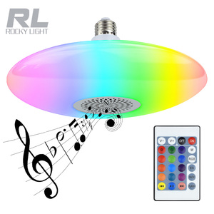 Ampoule LED musicale intelligente UFO <span class=keywords><strong>Rocky</strong></span> Light RGB blanche 30W avec télécommande, lumière musicale LED avec changement de couleur, lampe musicale - Product Image 2