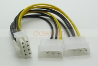 Dual 4pin IDE a 8 Pin PCI-E Cable de alimentación Cable para Asus MSI de Video VGA tarjeta gráfica