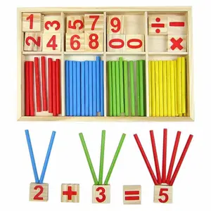 kids Toy Counting Sticks Education Wooden Toys Building Intelligence Blocks Montessori Mathematical Wooden Box Chil Gift