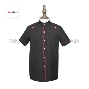 made in China designer waiter uniform design security uniform short sleeve shirt hotel uniform