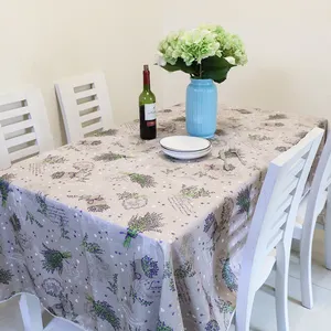 얼룩 폴리에스테/면 사각에 대하여 저항하는 뷔페 테이블 피복 도매 결혼식 얼룩 식탁보 테이블 덮개 보호