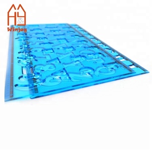 <span class=keywords><strong>Pochoir</strong></span> de dessin personnalisé en plastique, pour dessin avec <span class=keywords><strong>lettres</strong></span> et chiffres, utilisation au bureau et à l'école - Product Image 5