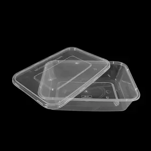 500毫升塑料快餐容器一次性便当盒微波午餐盒塑料食品交付容器