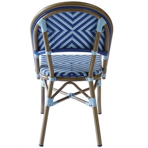 Bleu <span class=keywords><strong>Vintage</strong></span> Osier En Aluminium Balcon Bar Tabouret Canne Meubles Rotin Extérieur <span class=keywords><strong>Jardin</strong></span> Café Bistro <span class=keywords><strong>Chaise</strong></span> - Product Image 4