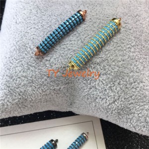 Connettore a Barra Curva con Micro Pavé <span class=keywords><strong>CZ</strong></span> per Bracciali, Connettore a Tubo Rotondo/Connettore a Maglia - Product Image 5
