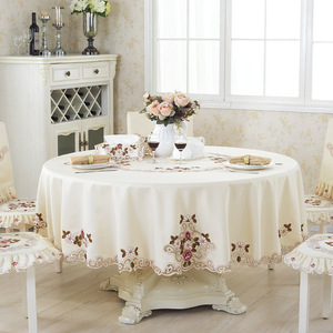 Nappe de table or ciré, linge de table en dentelle brodée, pour restaurant, vente en gros, service de nappe ronde, fournitures d'hôtel, 5 pièces - Product Image 6