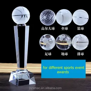 Desain Kustom Piala Basket Penghargaan Kristal Kaca