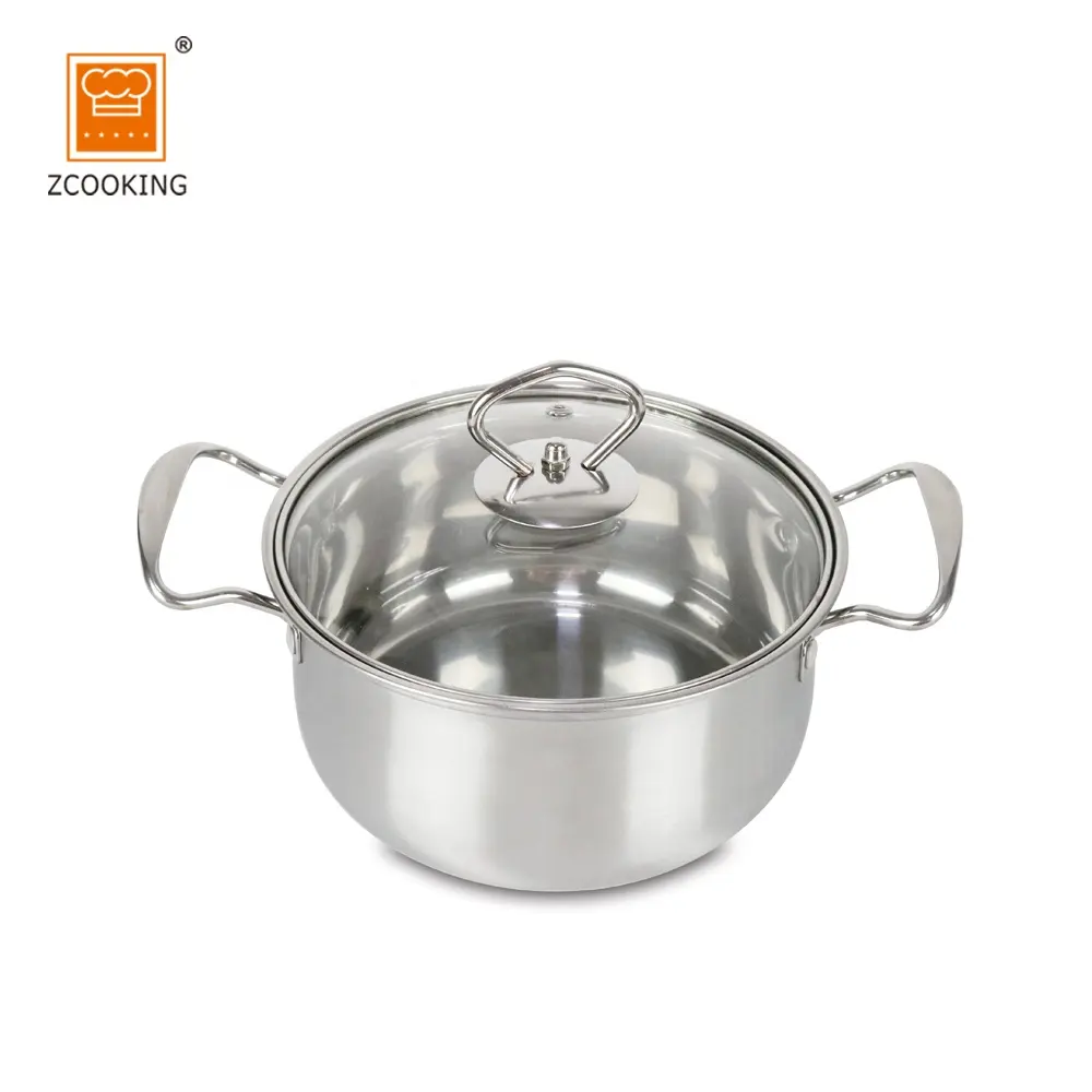 High Quality Kitchen Stainless Steel Cookware Set/Soup Pot/Casserole Set With Glass Lids