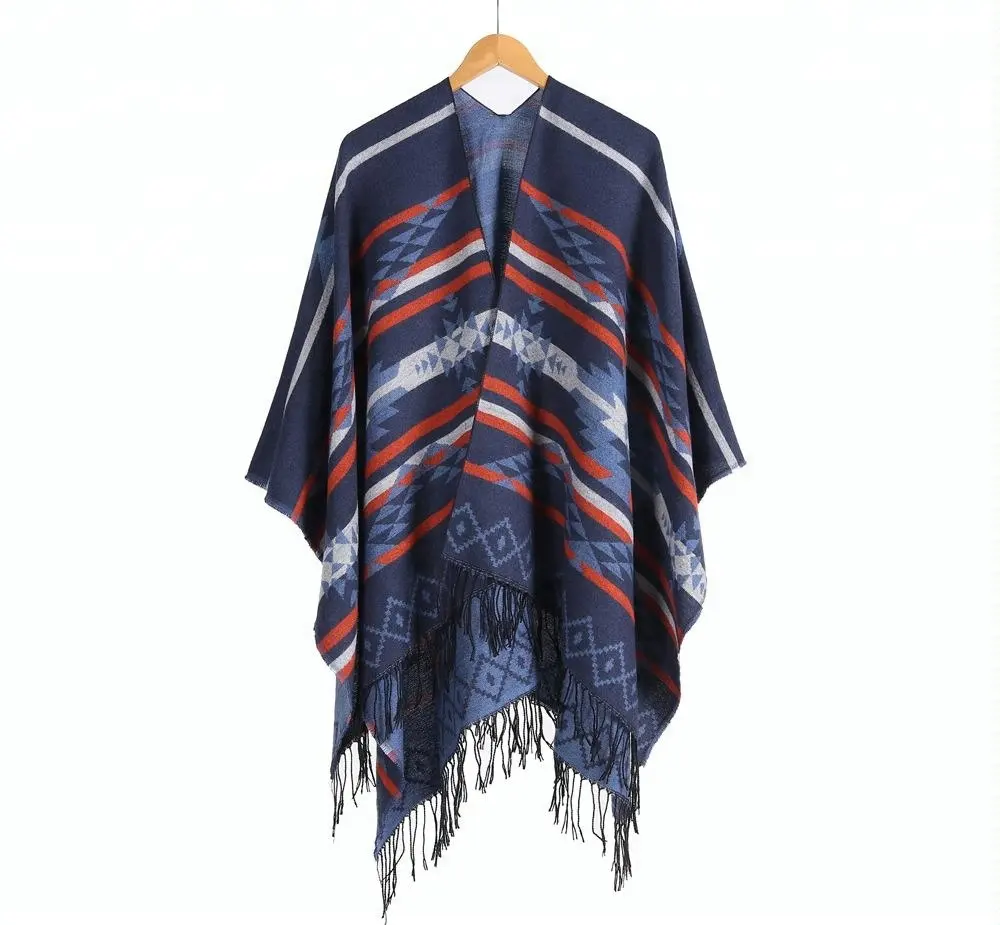 Nuovi Stili Messicano Cachemire di Inverno Poncho Sweater Top per le Donne Mantelle