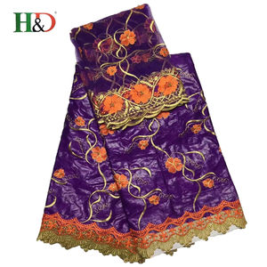 H & D 5 + 2 fábrica superior barato africano Bazin ropa al por mayor del organza tela con buena calidad - Product Image 2