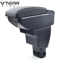 Accoudoir Vtear pour Hyundai I10 avec chargeur USB, double couche, boîte de rangement centrale surélevée, accessoires pour accoudoir, 15-18
