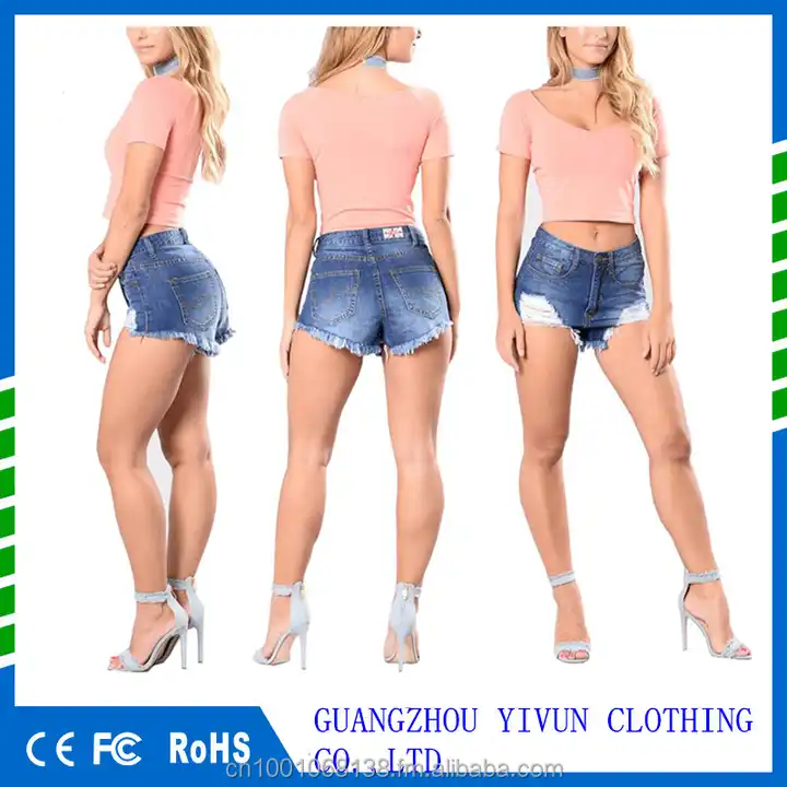 Denim Booty Shorts Women Ripped Mini Shorts Low Waist Short Jeans