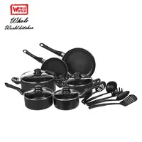 Black Aluminum Pots and Pans Kitchen 24pcs Non Stick Cookware Set with Cooking Utensils