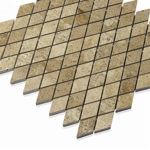 Popolare Cucina Backsplash mattonelle di mosaico di finitura beige <span class=keywords><strong>travertino</strong></span> levigato Diamante mattonelle di mosaico - Product Image 4