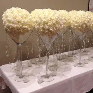 Bola de rosas de espuma Artificial de 8 pulgadas, centro de mesa de flores de bola de beso para boda